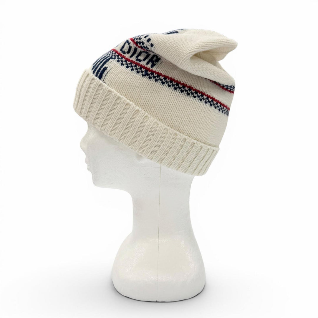 極美品▼Christian Dior クリスチャンディオール 21AW 15DAL715I175 ディオールアルプス カシミヤ混 スターロゴ ニットキャップ 正規品