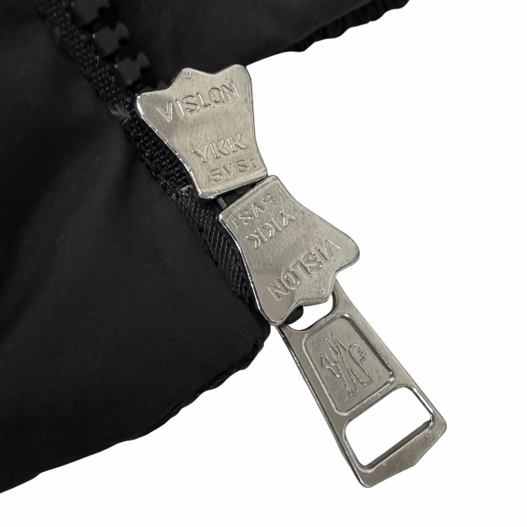 美品□MONCLER モンクレール 2024年製 CARDERE GIUBBOTTO フードロゴ WZIP ダウンジャケット ブラック 3 正規品 メンズ ガーメント付き