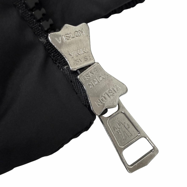 美品□MONCLER モンクレール 2024年製 CARDERE GIUBBOTTO フードロゴ WZIP ダウンジャケット ブラック 3 正規品 メンズ ガーメント付き