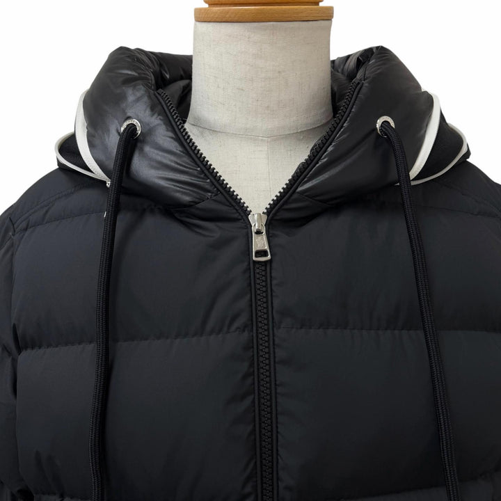 美品□MONCLER モンクレール 2024年製 CARDERE GIUBBOTTO フードロゴ WZIP ダウンジャケット ブラック 3 正規品 メンズ ガーメント付き
