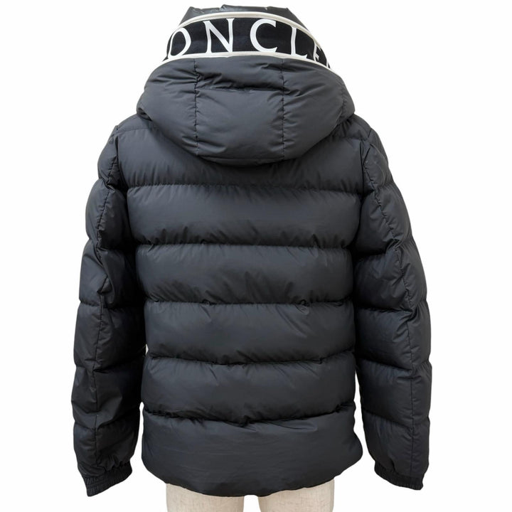 美品□MONCLER モンクレール 2024年製 CARDERE GIUBBOTTO フードロゴ WZIP ダウンジャケット ブラック 3 正規品 メンズ ガーメント付き