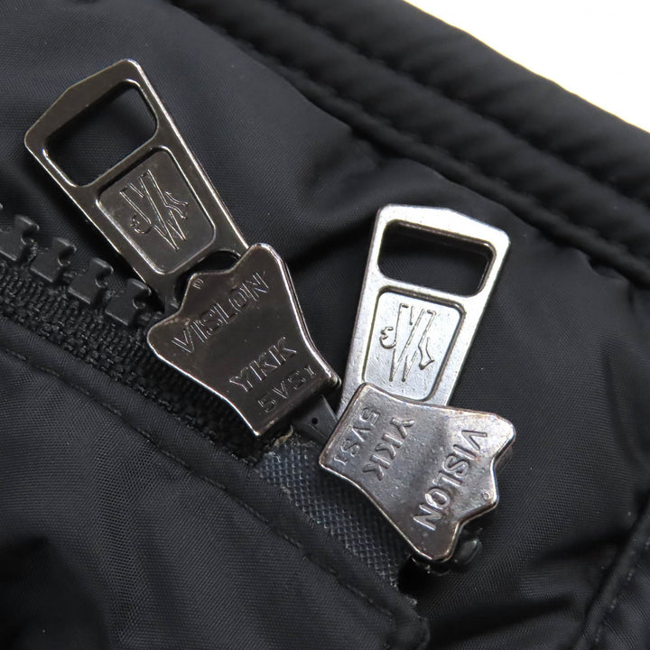 美品△MONCLER モンクレール RYAN ライアン レザーロゴワッペン ウール切替 フード付 ダウンジャケット ブラック 3 正規品 メンズ