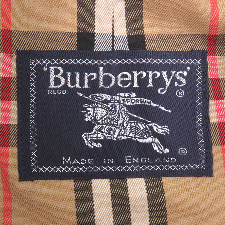美品□Burberrys バーバリー ヴィンテージ コットン100％ 裏ノバチェック柄 ステンカラーコート 玉虫色 BAA50-900-45 イングランド製