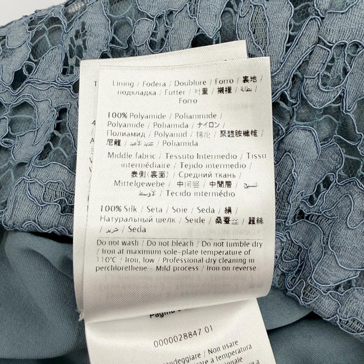 未使用品△VALENTINO ヴァレンティノ 2022年製 NB2RF0L61EC コットン ロックスタッズ 総レース ショートパンツ ライトブルー系 38 伊製