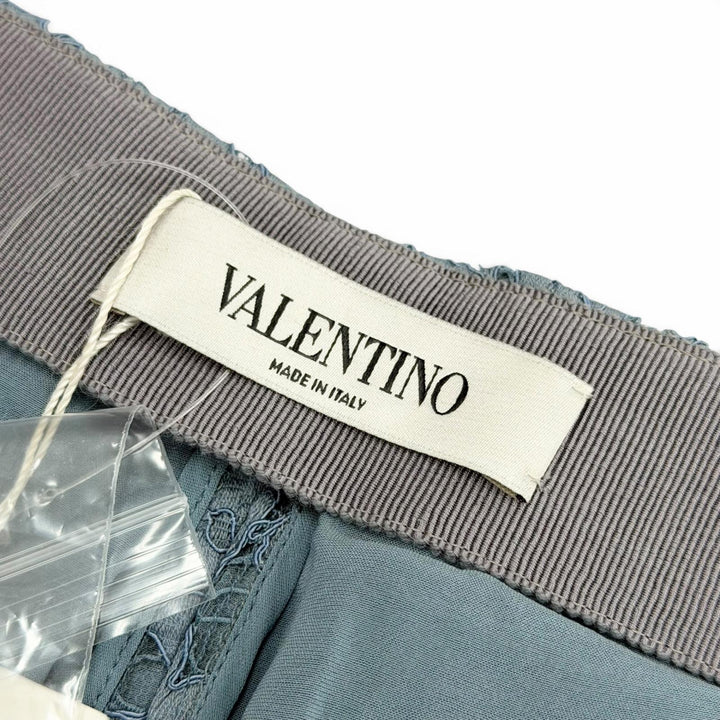 未使用品△VALENTINO ヴァレンティノ 2022年製 NB2RF0L61EC コットン ロックスタッズ 総レース ショートパンツ ライトブルー系 38 伊製