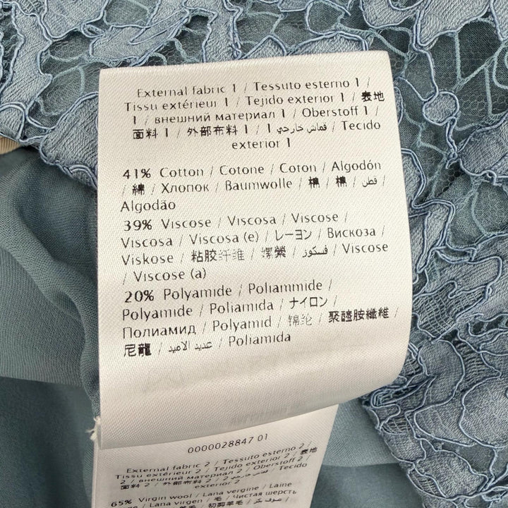 未使用品△VALENTINO ヴァレンティノ 2022年製 NB2RF0L61EC コットン ロックスタッズ 総レース ショートパンツ ライトブルー系 38 伊製