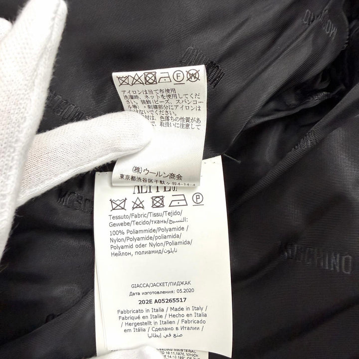 未使用品★MOSCHINO COUTURE! モスキーノ クチュール KK7235116 フード付 バックロゴ ZIP UP ダウンジャケット 38 正規品 定価240000円