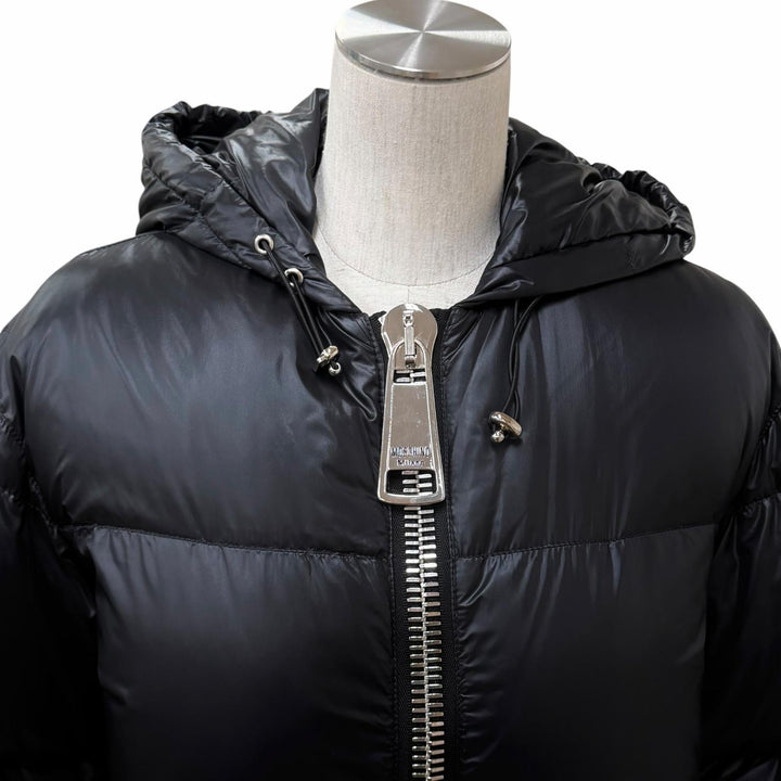 未使用品★MOSCHINO COUTURE! モスキーノ クチュール KK7235116 フード付 バックロゴ ZIP UP ダウンジャケット 38 正規品 定価240000円