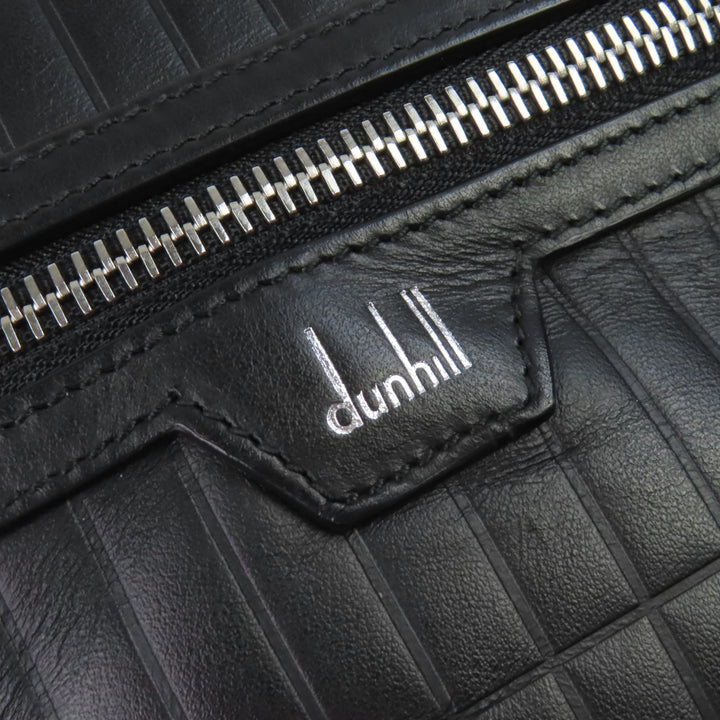美品△Dunhill ダンヒル ローラガス トップハンドルバッグ ロゴ エンボス カーフレザー 2WAY ショルダーバッグ ブラック 伊製 メンズ