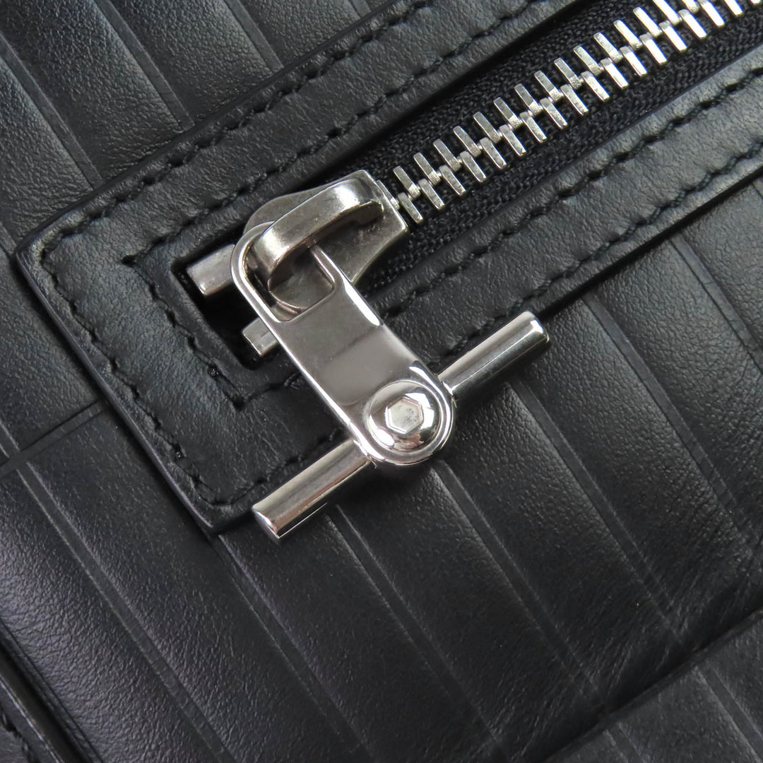 美品△Dunhill ダンヒル ローラガス トップハンドルバッグ ロゴ エンボス カーフレザー 2WAY ショルダーバッグ ブラック 伊製 メンズ