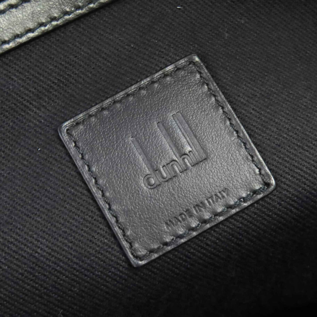 美品△Dunhill ダンヒル ローラガス トップハンドルバッグ ロゴ エンボス カーフレザー 2WAY ショルダーバッグ ブラック 伊製 メンズ