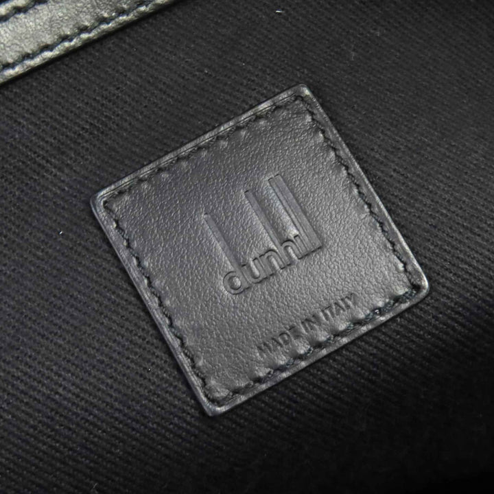 美品△Dunhill ダンヒル ローラガス トップハンドルバッグ ロゴ エンボス カーフレザー 2WAY ショルダーバッグ ブラック 伊製 メンズ