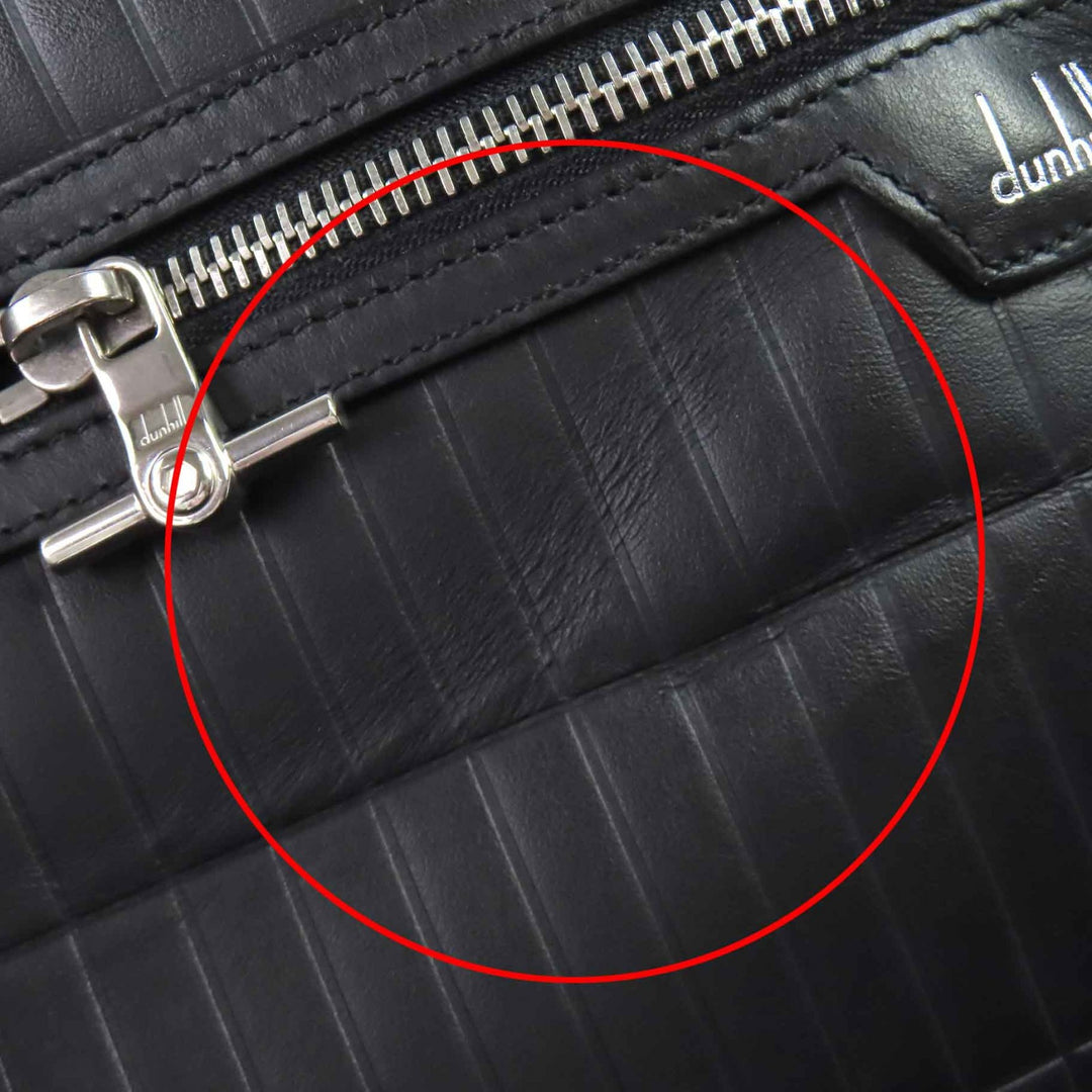 美品△Dunhill ダンヒル ローラガス トップハンドルバッグ ロゴ エンボス カーフレザー 2WAY ショルダーバッグ ブラック 伊製 メンズ