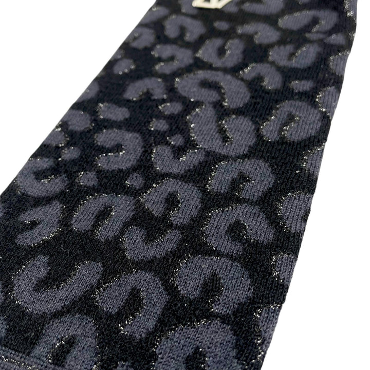 極美品▲LOUIS VUITTON ルイヴィトン M58357 ゴン マイユ レオパード カシミヤ シルク LVロゴ ロング グローブ 手袋 正規品 レディース