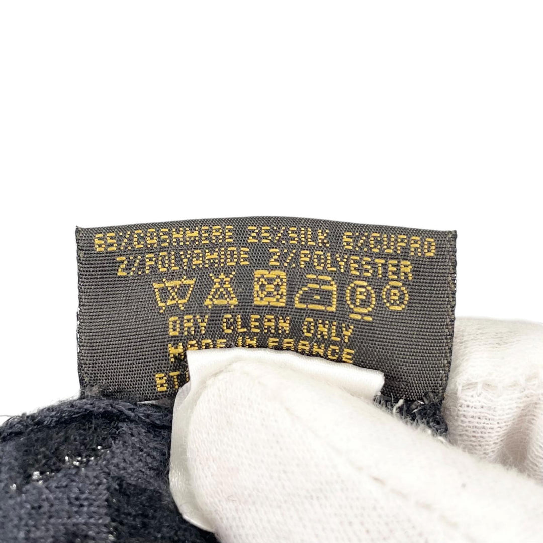 極美品▲LOUIS VUITTON ルイヴィトン M58357 ゴン マイユ レオパード カシミヤ シルク LVロゴ ロング グローブ 手袋 正規品 レディース