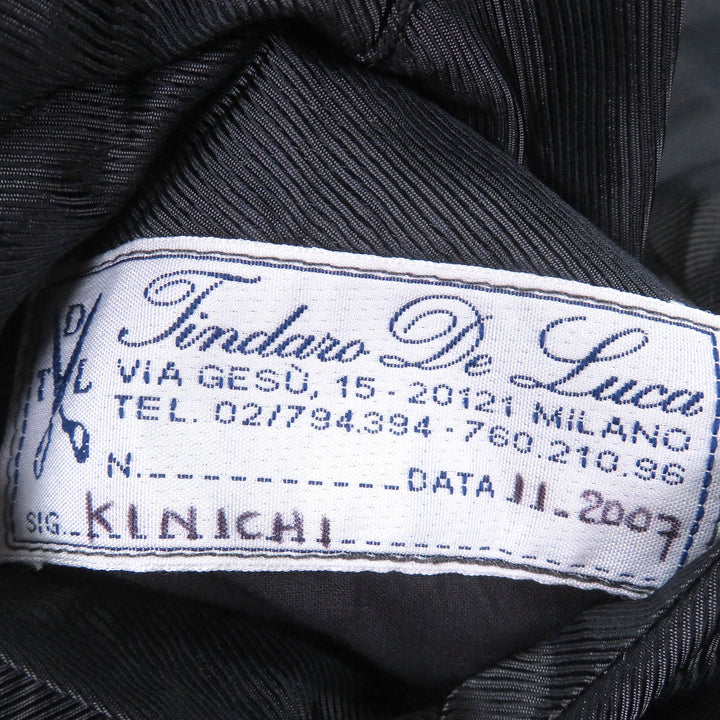 極美品□Tindaro De Luca ティンダロ・デ・ルーカ ストライプ柄 ビスポーク シングルスーツ 上下セットアップ グレー Lサイズ相当 メンズ