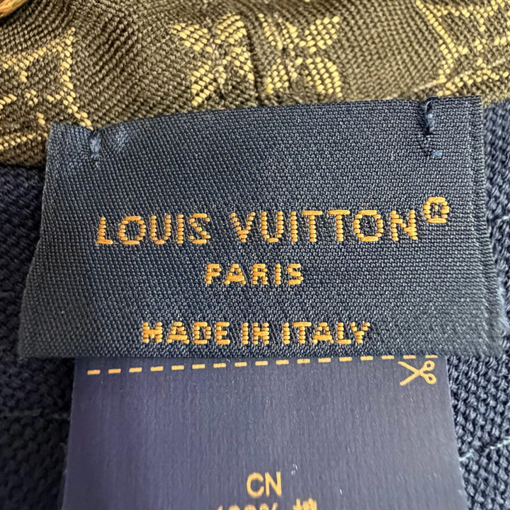 美品◇LOUIS VUITTON ルイヴィトン 2024年製 M7496S バケットハット LVストライプ 裏モノグラム レザー使い ハット 正規品 定価145200円