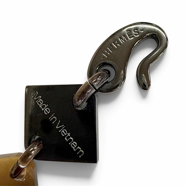 美品△HERMES エルメス ディーヴァ ネックレス バッファローホーン ラッカーウッド アクセサリー ブラウン系 マルチカラー ベトナム製