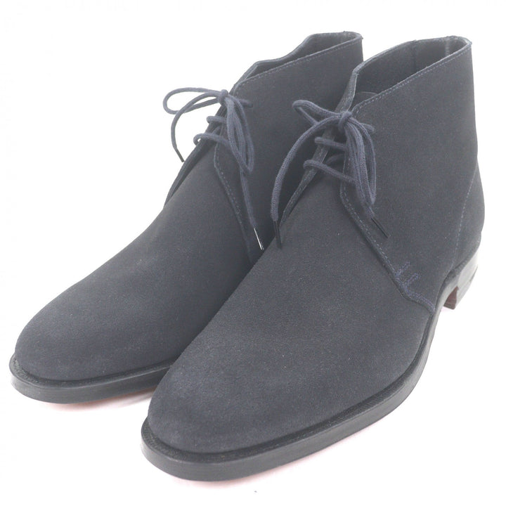 未使用品□CROCKETT&amp;JONES クロケットアンドジョーンズ CHUKKA スウェードレザー チャッカーブーツ ネイビー 5.5 イングランド製 メンズ