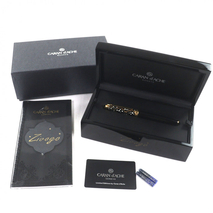 極美品▼CARAN dACHE カランダッシュ 5092-038 ZIVAGO ドクトル ジバゴ ペン先18K Mニブ 1958本限定品 中国漆 万年筆 箱付き スイス製