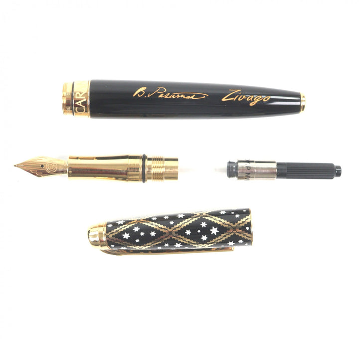 極美品▼CARAN dACHE カランダッシュ 5092-038 ZIVAGO ドクトル ジバゴ ペン先18K Mニブ 1958本限定品 中国漆 万年筆 箱付き スイス製
