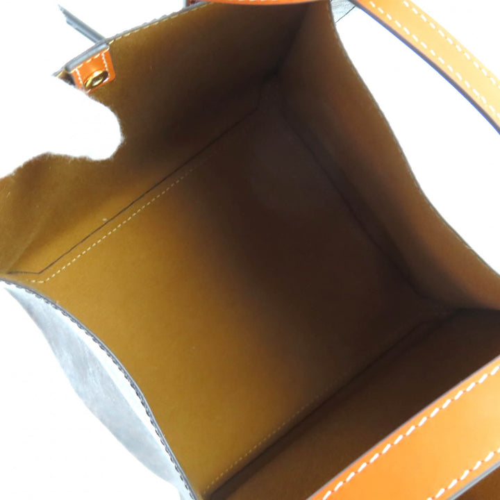 極美品★CELINE セリーヌ 12418 スモール キューボ バッグ ハニー ロゴ入り トリオンフキャンバス 2way ショルダーバッグ イタリア製