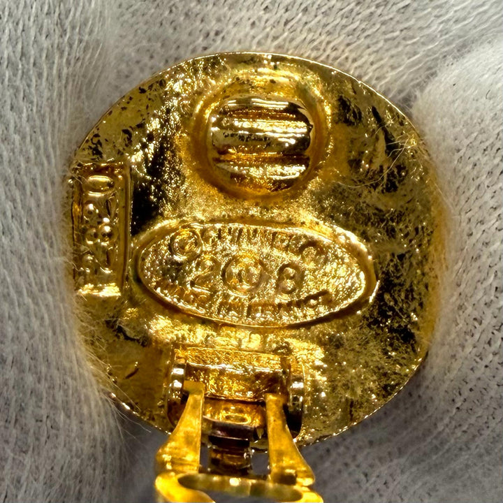 極美品★CHANEL シャネル ヴィンテージ 28 ココマーク ロゴ入り イヤリング アクセサリー ゴールド フランス製 レディース