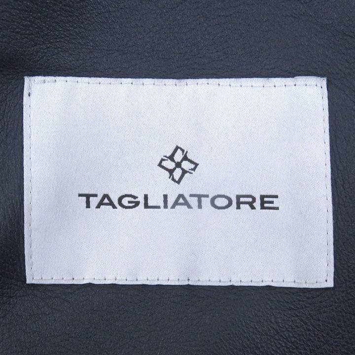 良品□TAGLIATORE タリアトーレ CORBIN チンストラップ 羊革 フライトジャケット ムートンジャケット ネイビー 46 イタリア製 正規品