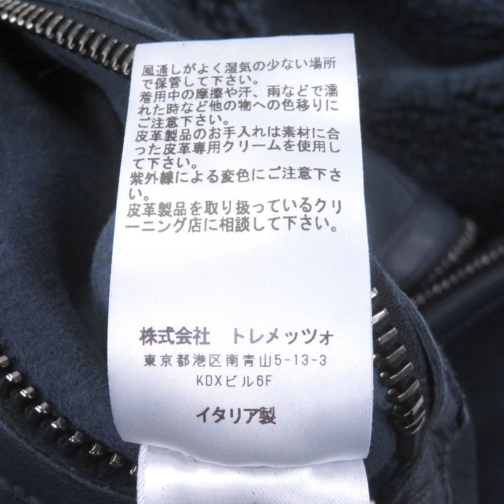 良品□TAGLIATORE タリアトーレ CORBIN チンストラップ 羊革 フライトジャケット ムートンジャケット ネイビー 46 イタリア製 正規品