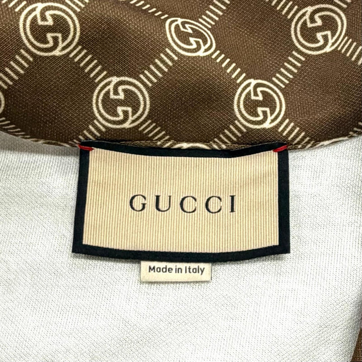 未使用品★GUCCI グッチ 2022年製 678689 インターロッキングG 総柄 ウェブライン ワンピース ブラウン S イタリア製 正規品 レディース