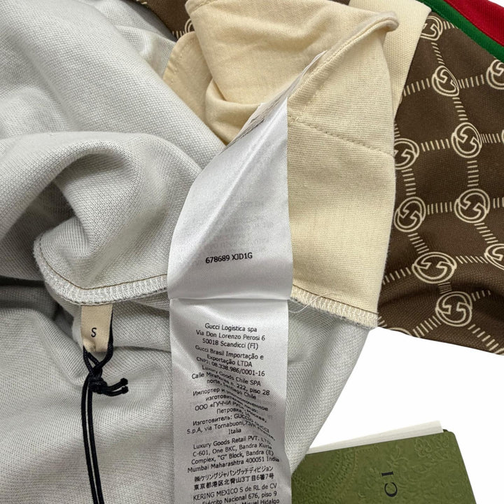 未使用品★GUCCI グッチ 2022年製 678689 インターロッキングG 総柄 ウェブライン ワンピース ブラウン S イタリア製 正規品 レディース