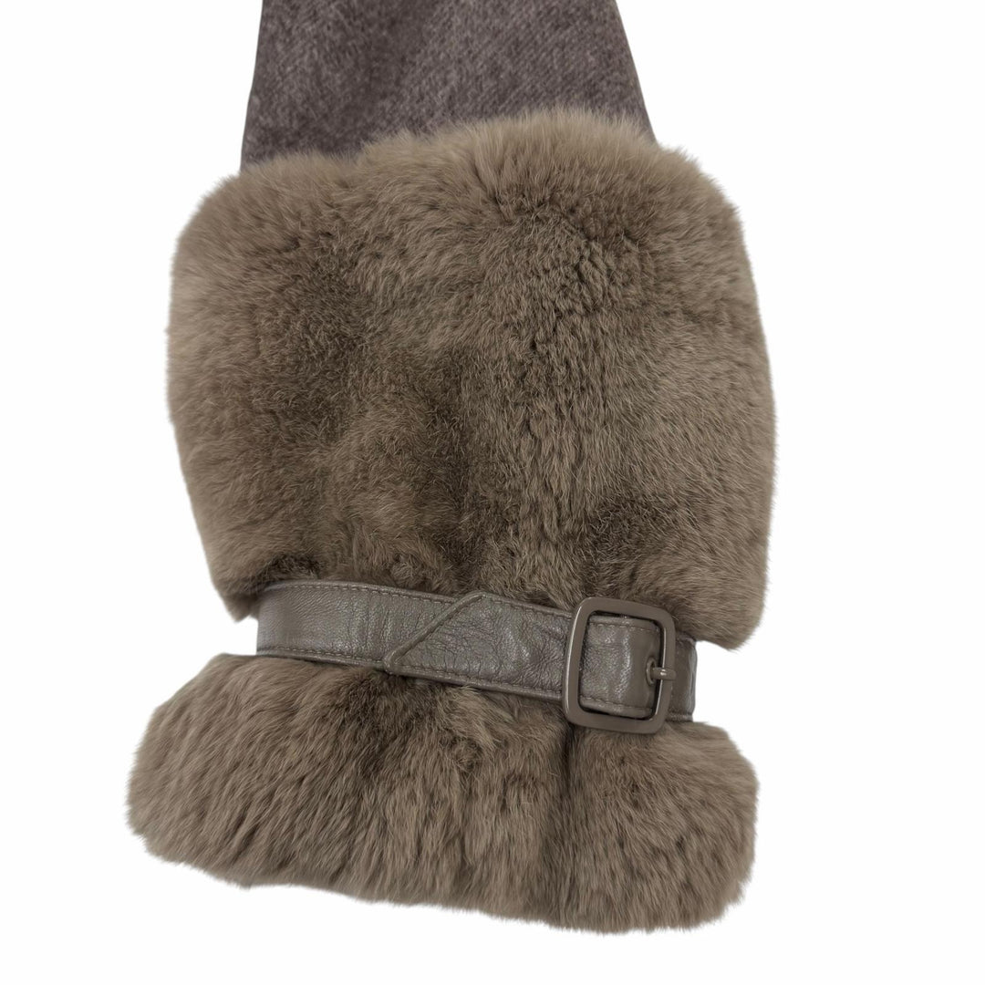 極美品☆Max Mara マックスマーラ 10160423000 カシミヤ キャメル 白タグ 袖口ファー付 ベルテッドコート ブラウン 36 イタリア製 正規品