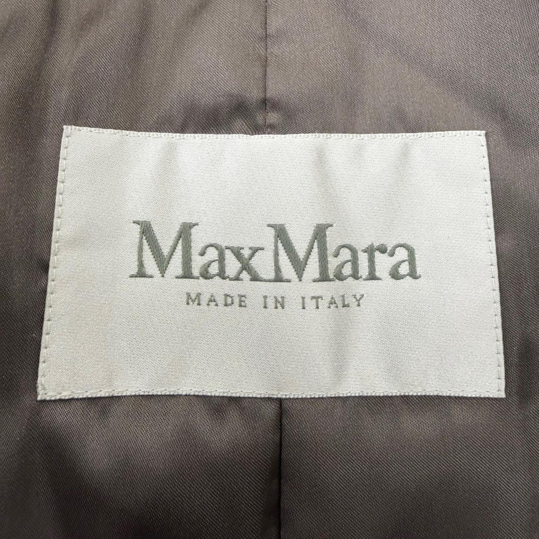 極美品☆Max Mara マックスマーラ 10160423000 カシミヤ キャメル 白タグ 袖口ファー付 ベルテッドコート ブラウン 36 イタリア製 正規品