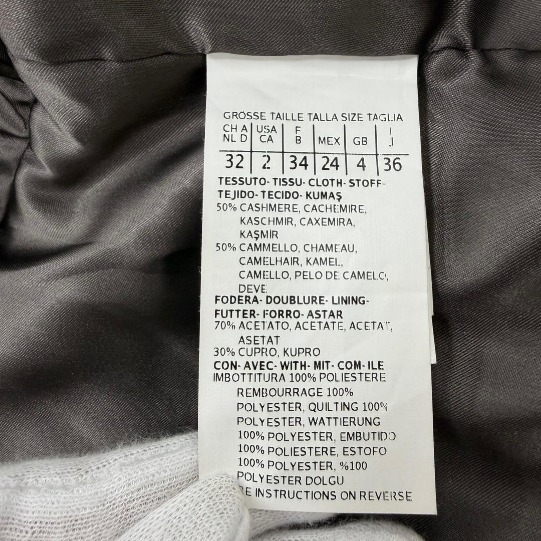 極美品☆Max Mara マックスマーラ 10160423000 カシミヤ キャメル 白タグ 袖口ファー付 ベルテッドコート ブラウン 36 イタリア製 正規品