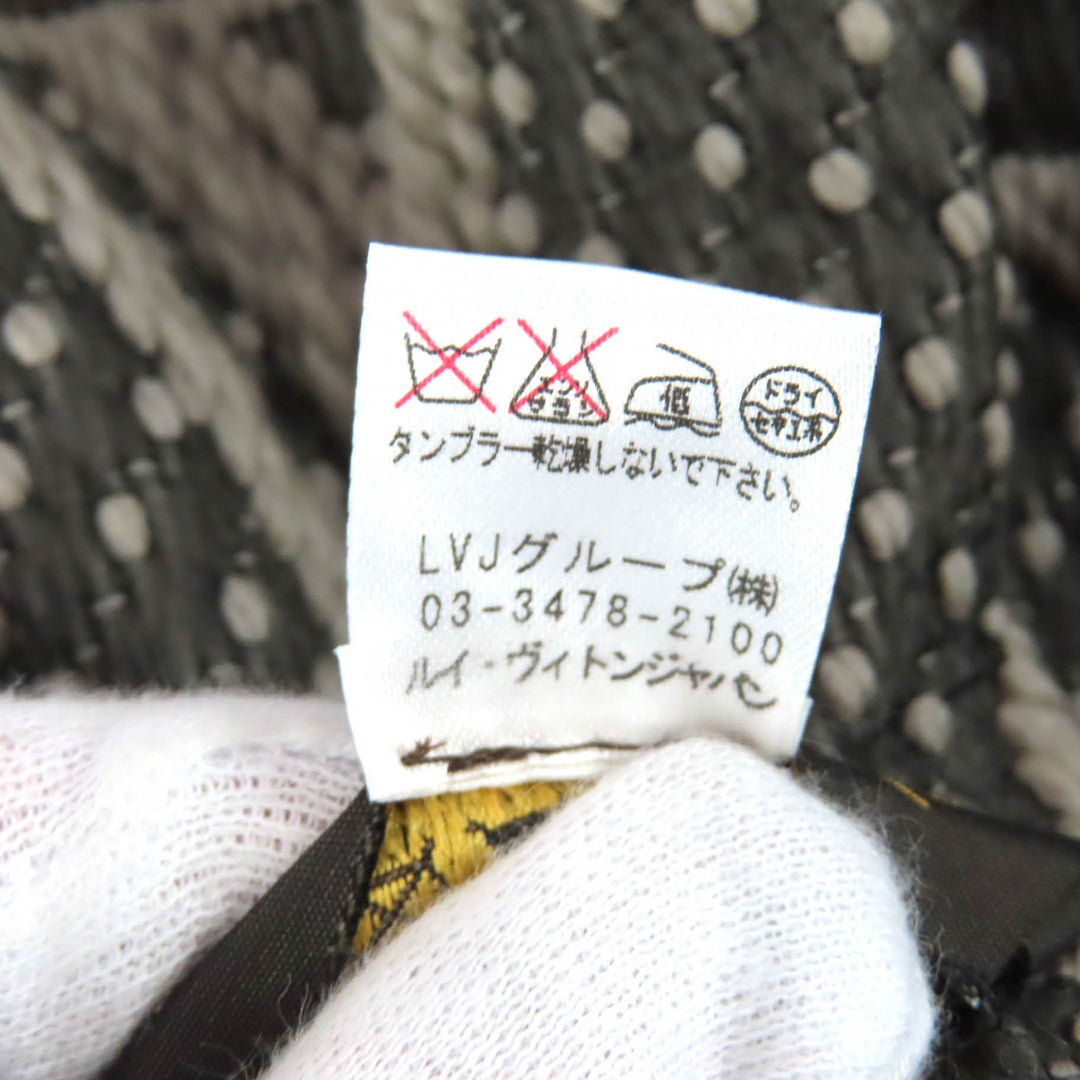 美品★LOUIS VUITTON ルイヴィトン エシャルプ ロゴマニア ウール シルク混 フリンジ付 マフラー グレージュ 箱付き イタリア製 正規品
