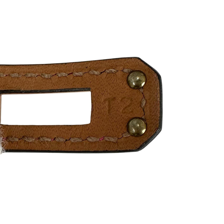 未使用品▲HERMES エルメス ケリー ドゥブルトゥール シェーブル ゴールド金具 ブレスレット ピンク T2 B刻印 フランス製 レディース