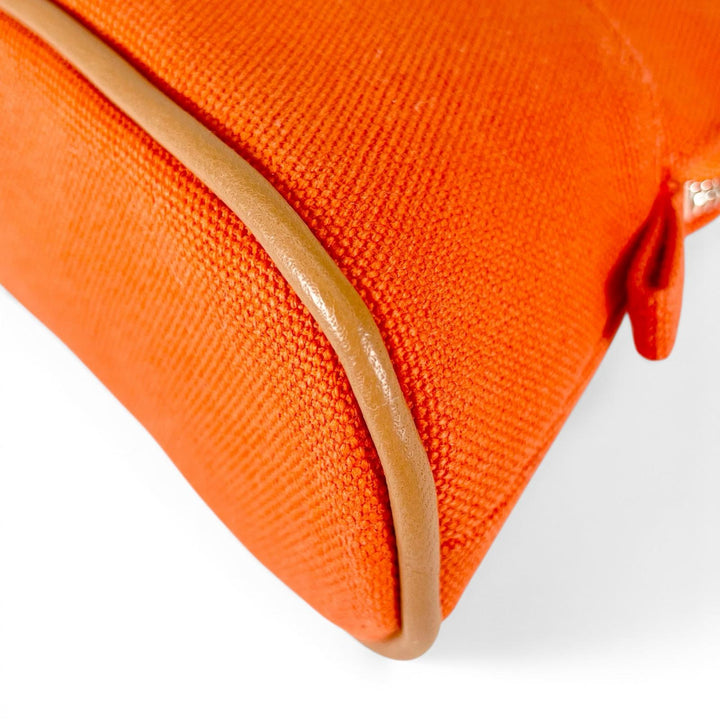 極美品▲HERMES エルメス ボリード ポーチ ミニミニ トワルアッシュ トワルH コスメ トラベルケース オレンジ フランス製 レディース