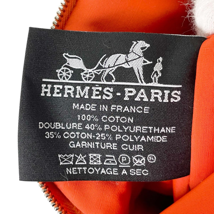極美品▲HERMES エルメス ボリード ポーチ ミニミニ トワルアッシュ トワルH コスメ トラベルケース オレンジ フランス製 レディース