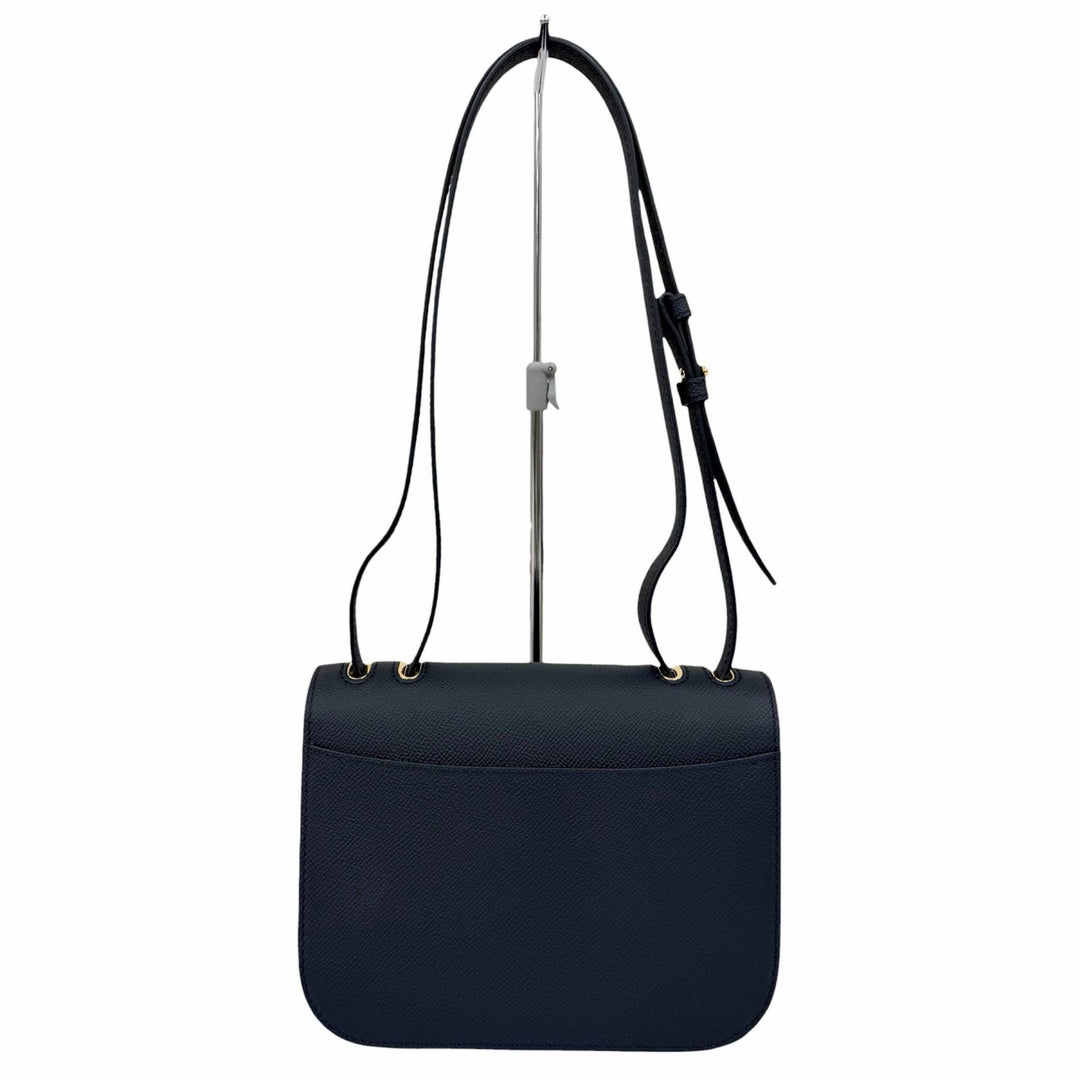 極美品△michino PARIS ミチノ パリ B139 エリゼ カーフレザー フラップバッグ ショルダーバッグ ネイビー 伊製 保存袋付き 定価229000円