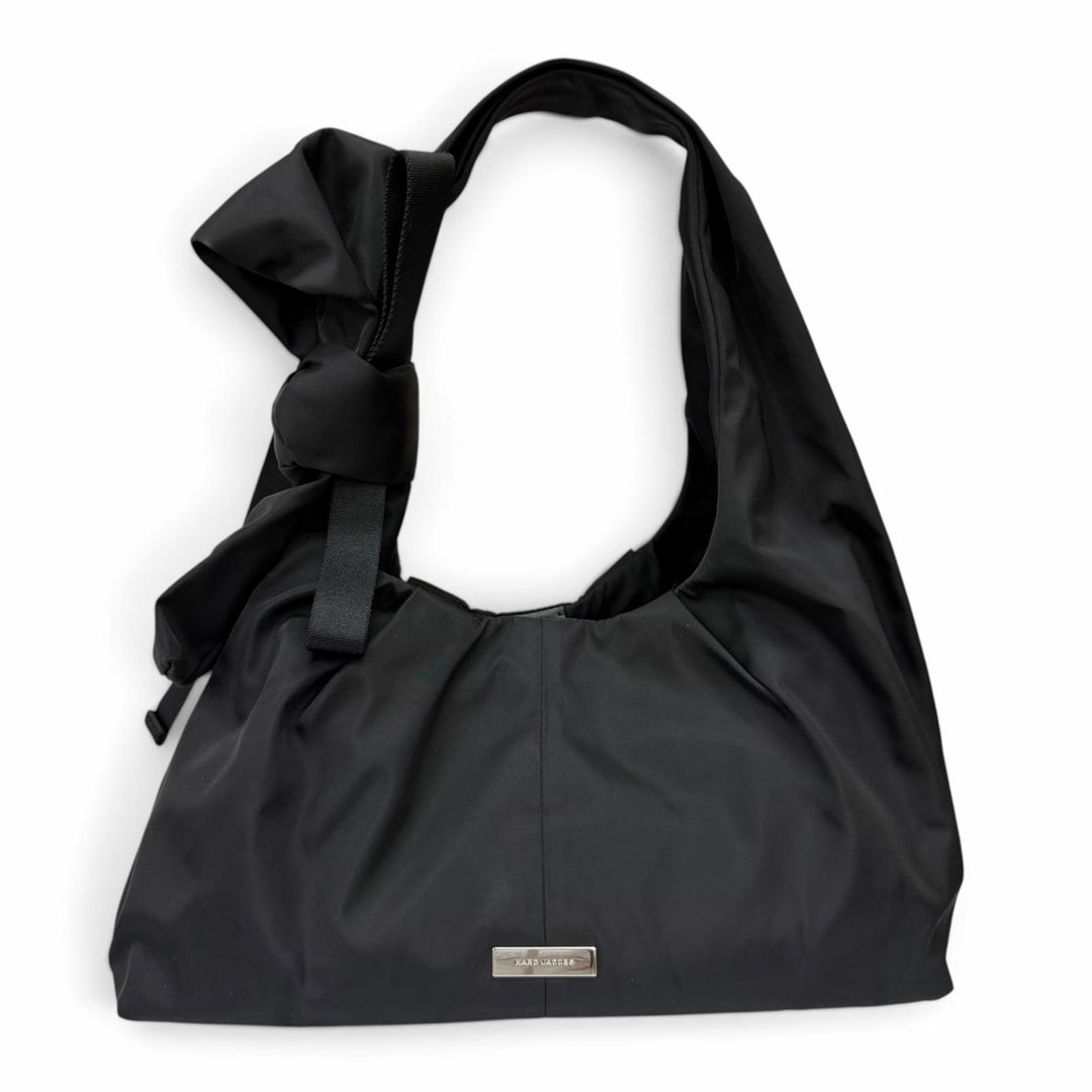 極美品☆MARC JACOBS マークジェイコブス THE BOW NYLON SACK BAG ザ ボウ リボンデザイン ハンドバッグ ブラック レディース