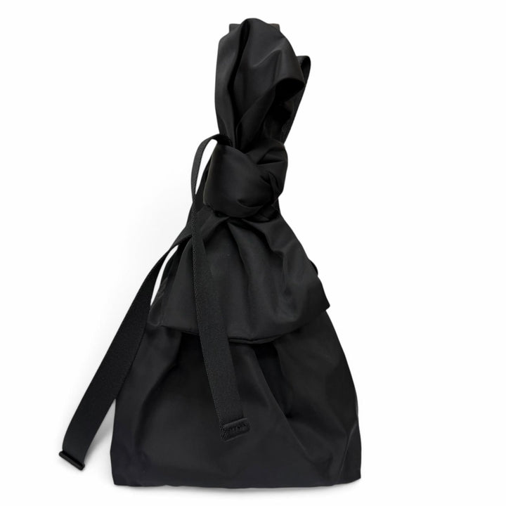極美品☆MARC JACOBS マークジェイコブス THE BOW NYLON SACK BAG ザ ボウ リボンデザイン ハンドバッグ ブラック レディース
