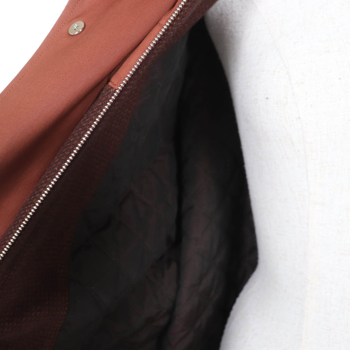 極美品☆HERMES エルメス カシミヤ混 ランウェイ着用 メドールボタン ベルト付 パネル中綿入りコート ブラウン 38 正規品 定価1221000円