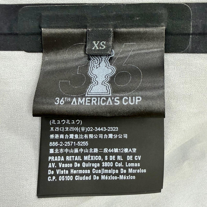 美品□PRADA プラダ 36thアメリカズカップ ロゴプリント スタンドカラー ブルゾンジャケット ウィンドブレーカー ブラック XS 正規品