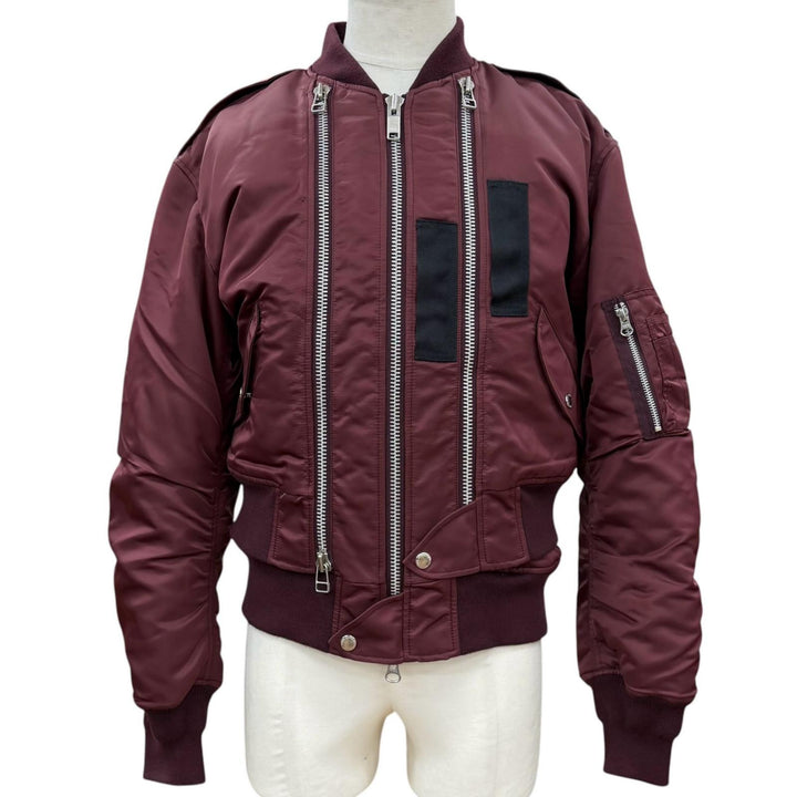 極美品▼JOHN LAWRENCE SULLIVAN ジョンローレンスサリバン 1B013-0324-22 MA-1 WZIPUP ボンバージャケット レッド 44 正規品 メンズ