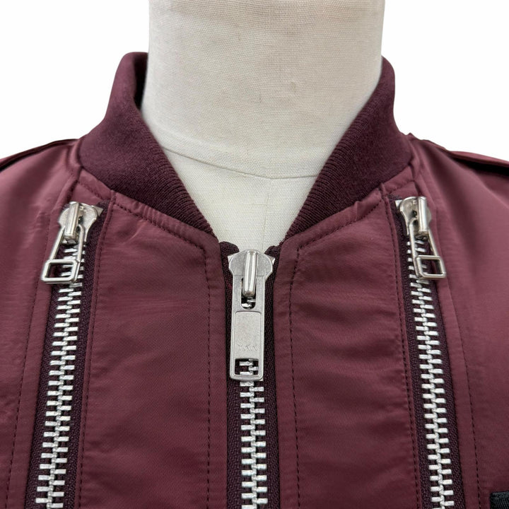 極美品▼JOHN LAWRENCE SULLIVAN ジョンローレンスサリバン 1B013-0324-22 MA-1 WZIPUP ボンバージャケット レッド 44 正規品 メンズ