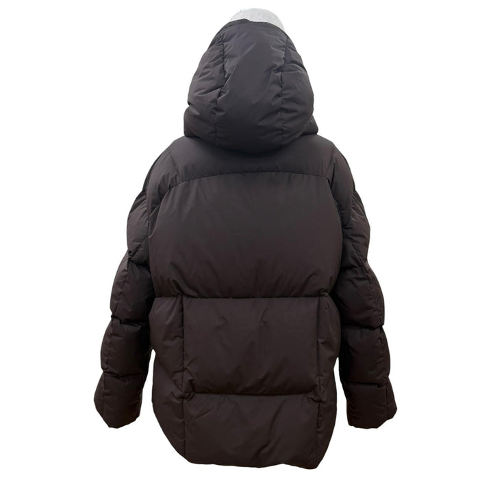 美品☆Pyrenex ピレネックス HARMONIE 2 ロゴワッペン・フード付 ZIP UP ダウンコート ダウンジャケット ブラウン 40 正規品 レディース