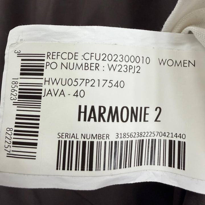 美品☆Pyrenex ピレネックス HARMONIE 2 ロゴワッペン・フード付 ZIP UP ダウンコート ダウンジャケット ブラウン 40 正規品 レディース