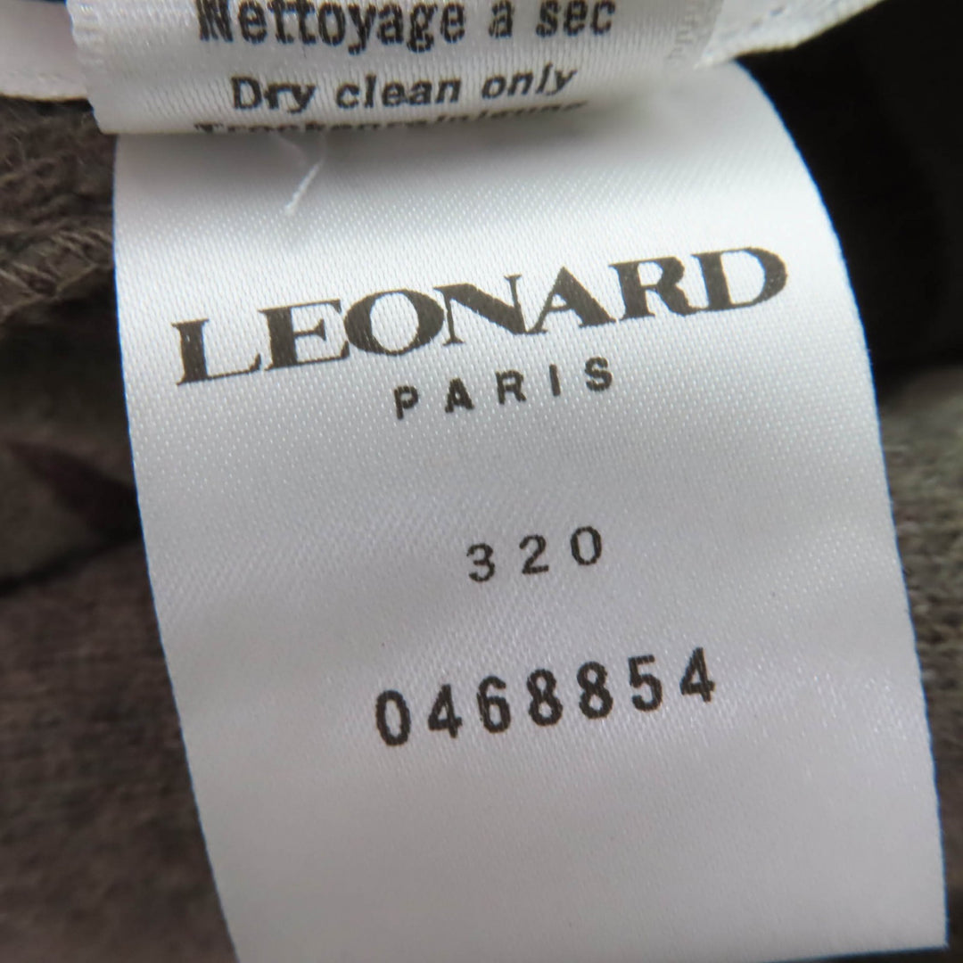 極美品☆LEONARD レオナール 0468854 ウール 花柄デザイン リバーシブル コート マルチカラー 38 イタリア製 正規品 レディース