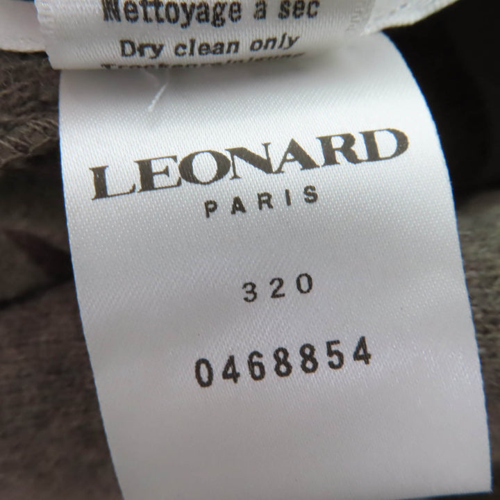 極美品☆LEONARD レオナール 0468854 ウール 花柄デザイン リバーシブル コート マルチカラー 38 イタリア製 正規品 レディース