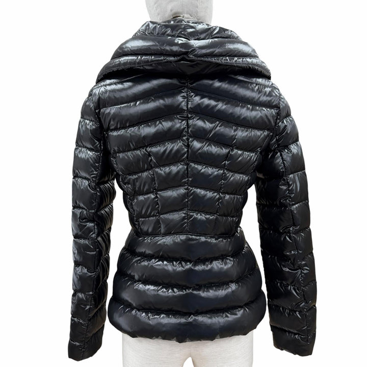 美品◇MONCLER モンクレール 2019年製 E20934591805 AULINE ダブルジップ ロゴワッペン ダウンジャケット ブラック 0 正規品 レディース